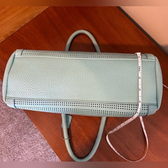 Robin’s Egg Blue Clarks Bag with Cutouts and Zipper Pockets - Picture 7 of 12